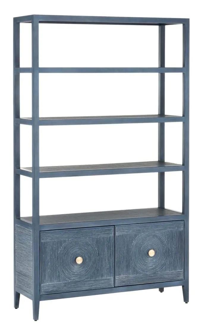 Currey and Company 3000-0265 Santos Vintage Navy Storage Etagere
