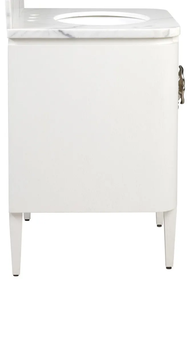 Currey and Company 3800-0004 Briallen 30 inch White Vanity with Oval Undermount Sink Currey and Company 3800-0004 Briallen 30 inch White Vanity with Oval Undermount Sink