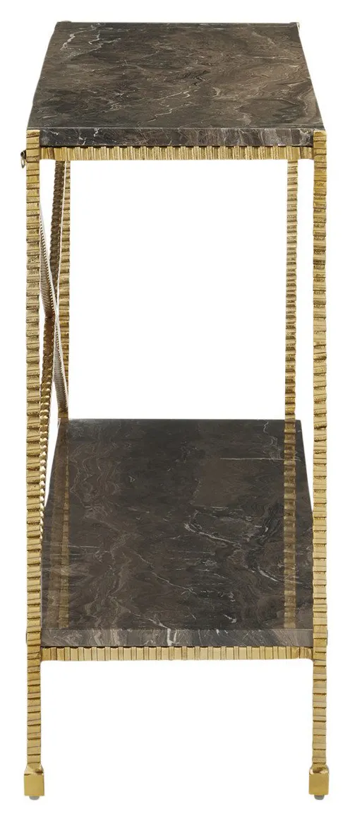 Currey and Company 4000-0173 Flying Marble Gold Console Table Currey and Company 4000-0173 Flying Marble Gold Console Table