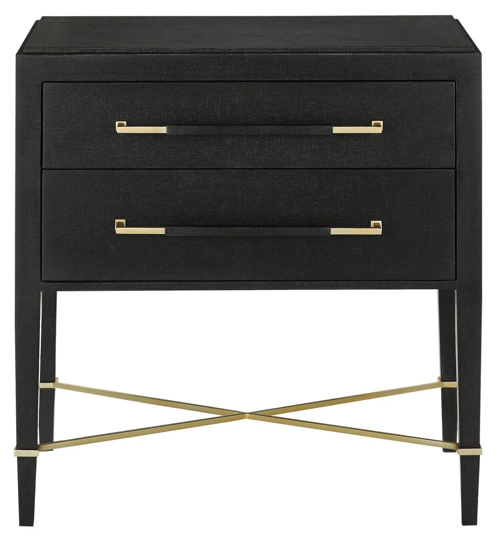 Currey and Company 3000-0036 Verona Black Nightstand Currey and Company 3000-0036 Verona Black Nightstand