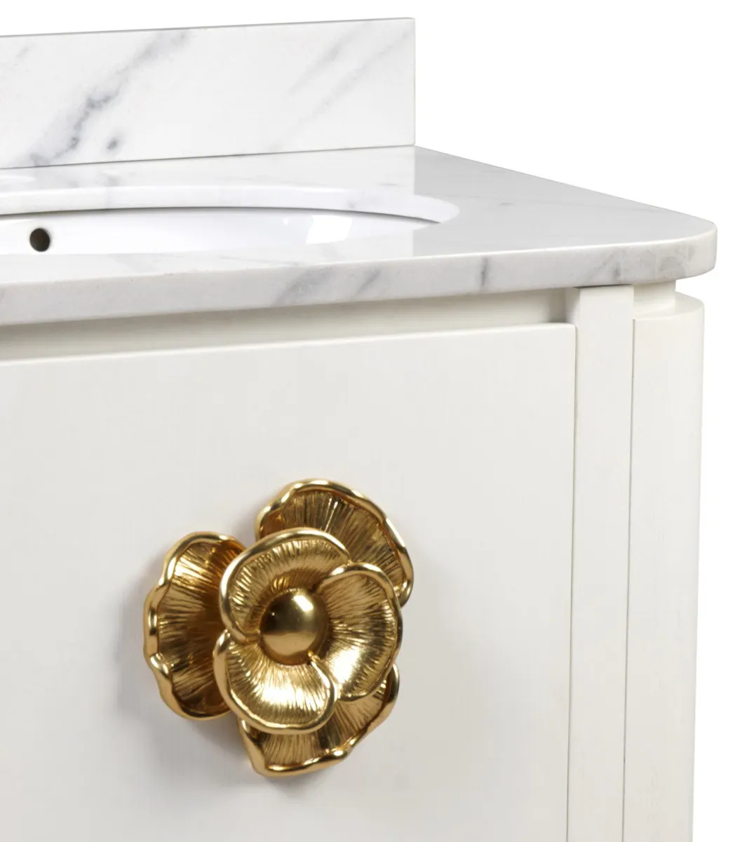 Currey and Company 3800-0004 Briallen 30 inch White Vanity with Oval Undermount Sink Currey and Company 3800-0004 Briallen 30 inch White Vanity with Oval Undermount Sink