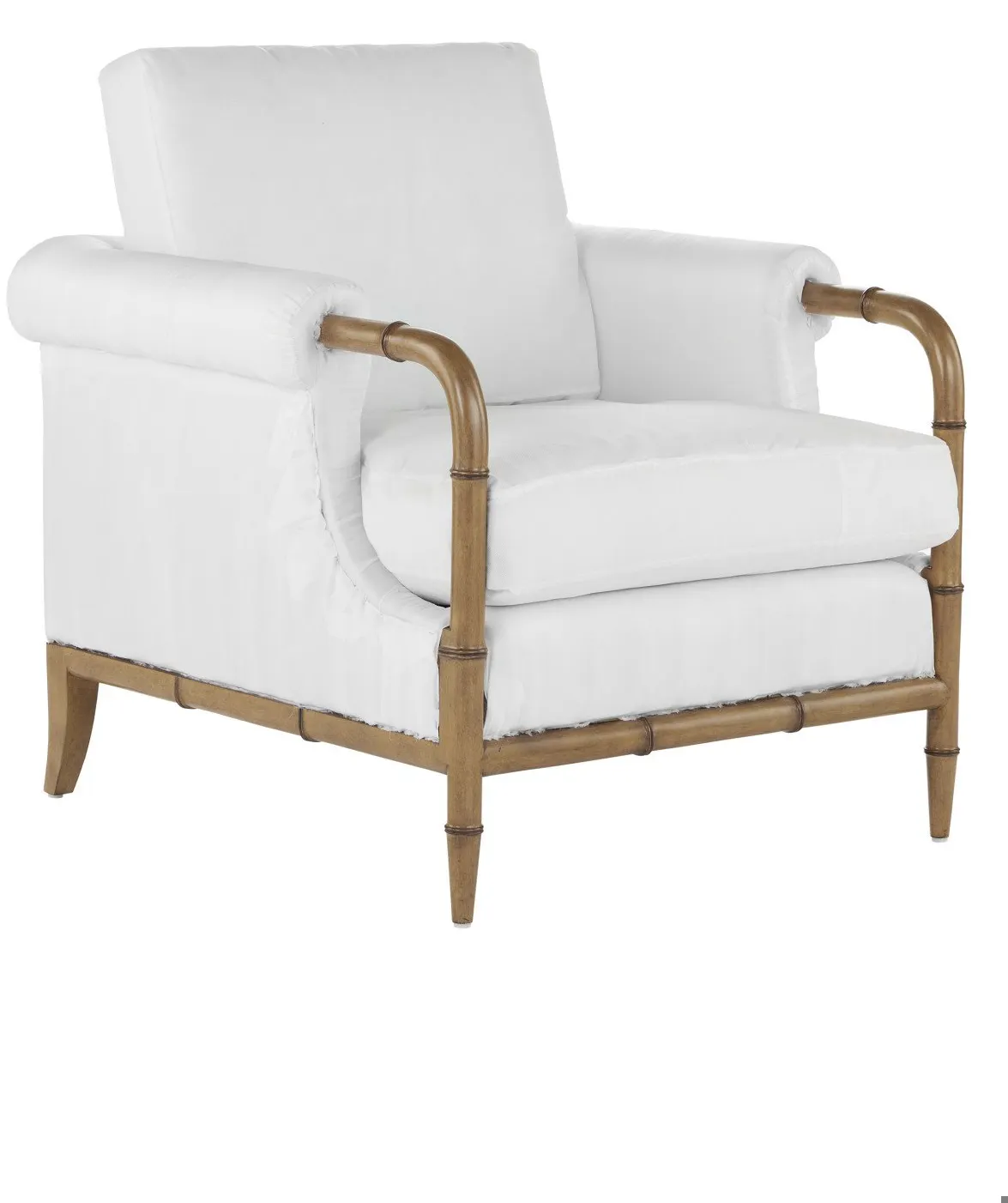 Currey and Company 7000-0601 Merle Walnut Armchair Muslin Currey and Company 7000-0601 Merle Walnut Armchair Muslin