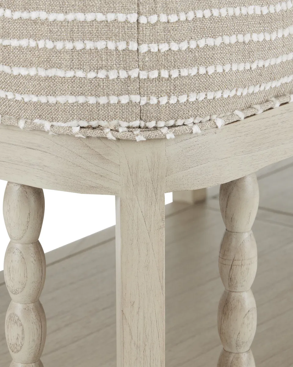 Currey and Company 7000-0672 Norene Gray Bench Demetria Parchment Currey and Company 7000-0672 Norene Gray Bench Demetria Parchment