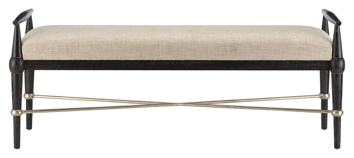 Currey and Company 7000-0052 Perrin Black Bench Finn Natural Currey and Company 7000-0052 Perrin Black Bench Finn Natural