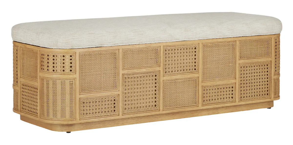 Currey and Company 7000-0662 Anisa Sea Sand Storage Bench Dunmeyer Parchment Currey and Company 7000-0662 Anisa Sea Sand Storage Bench Dunmeyer Parchment