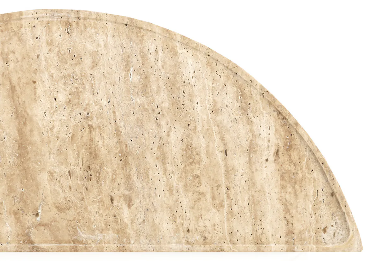 Currey and Company 4000-0138 Boyles Travertine Demi-Lune Table Currey and Company 4000-0138 Boyles Travertine Demi-Lune Table