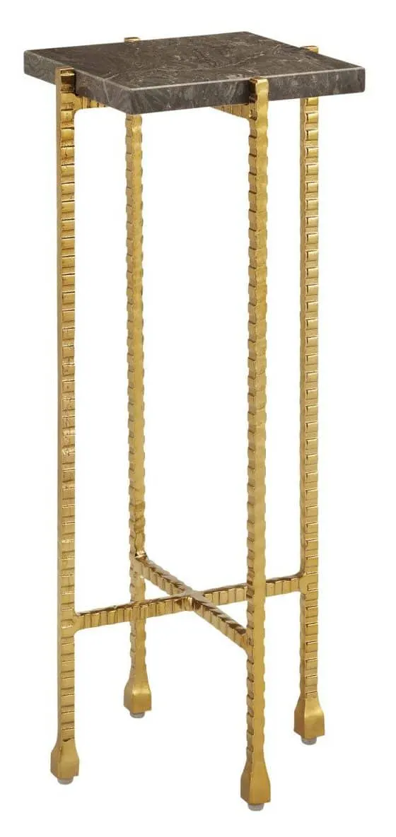 Currey and Company 4000-0171 Flying Marble Gold Drinks Table