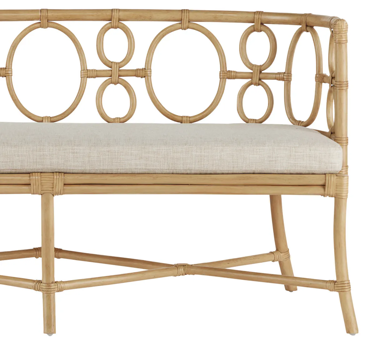 Currey and Company 7000-0592 Tegal Natural Bench Finn Natural Currey and Company 7000-0592 Tegal Natural Bench Finn Natural