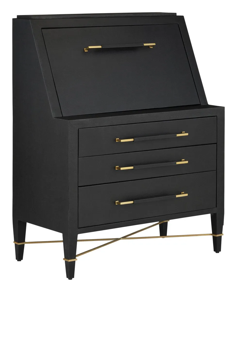 Currey and Company 3000-0268 Verona Black Secretary Desk Currey and Company 3000-0268 Verona Black Secretary Desk