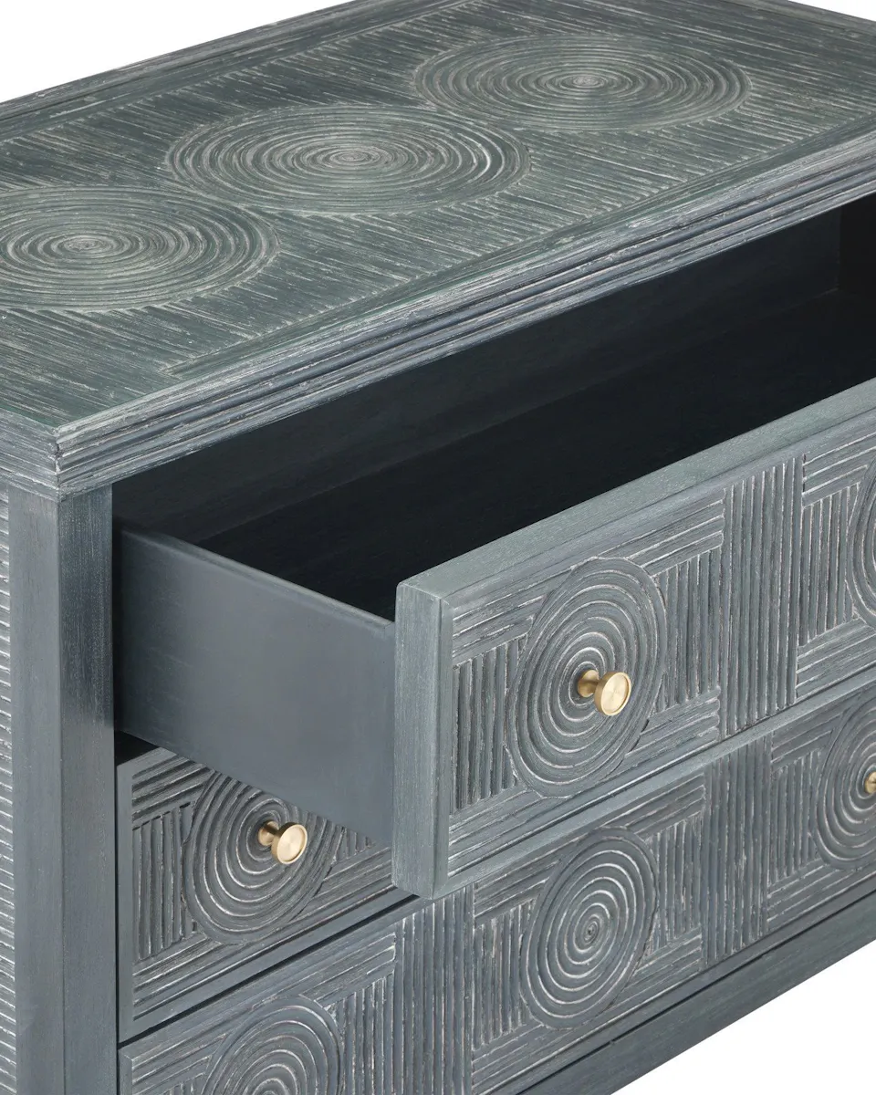 Currey and Company 3000-0291 Santos Vintage Navy Large Chest Currey and Company 3000-0291 Santos Vintage Navy Large Chest