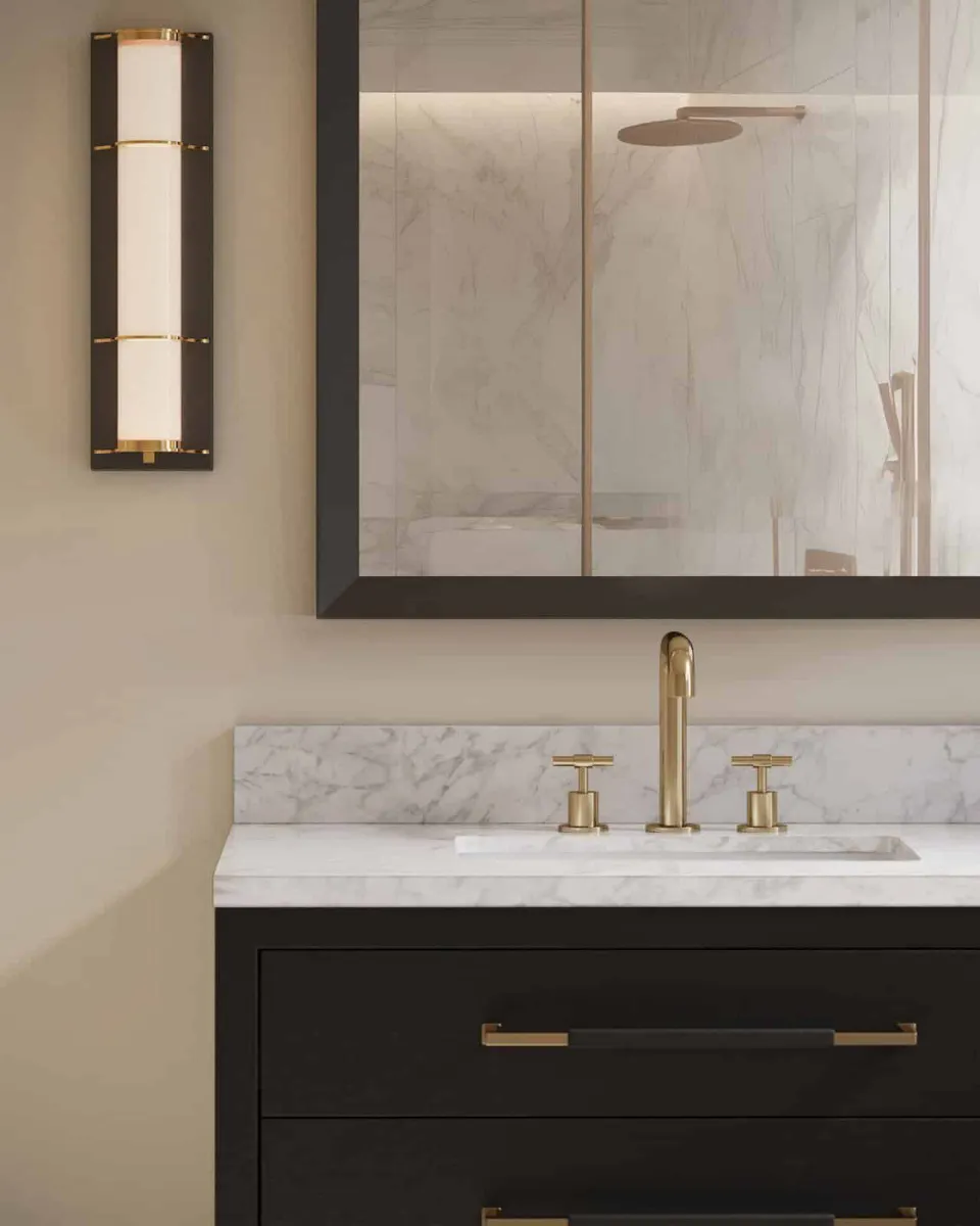 Currey and Company 3800-0006 Verona 36 inch Black Linen Vanity with Rectangular Undermount Sink Currey and Company 3800-0006 Verona 36 inch Black Linen Vanity with Rectangular Undermount Sink