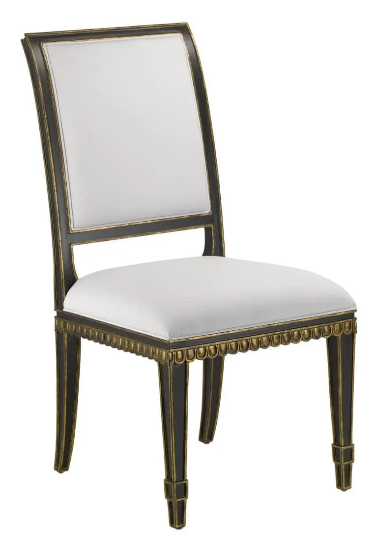 Currey and Company 7000-0161 Ines Black Chair Muslin
