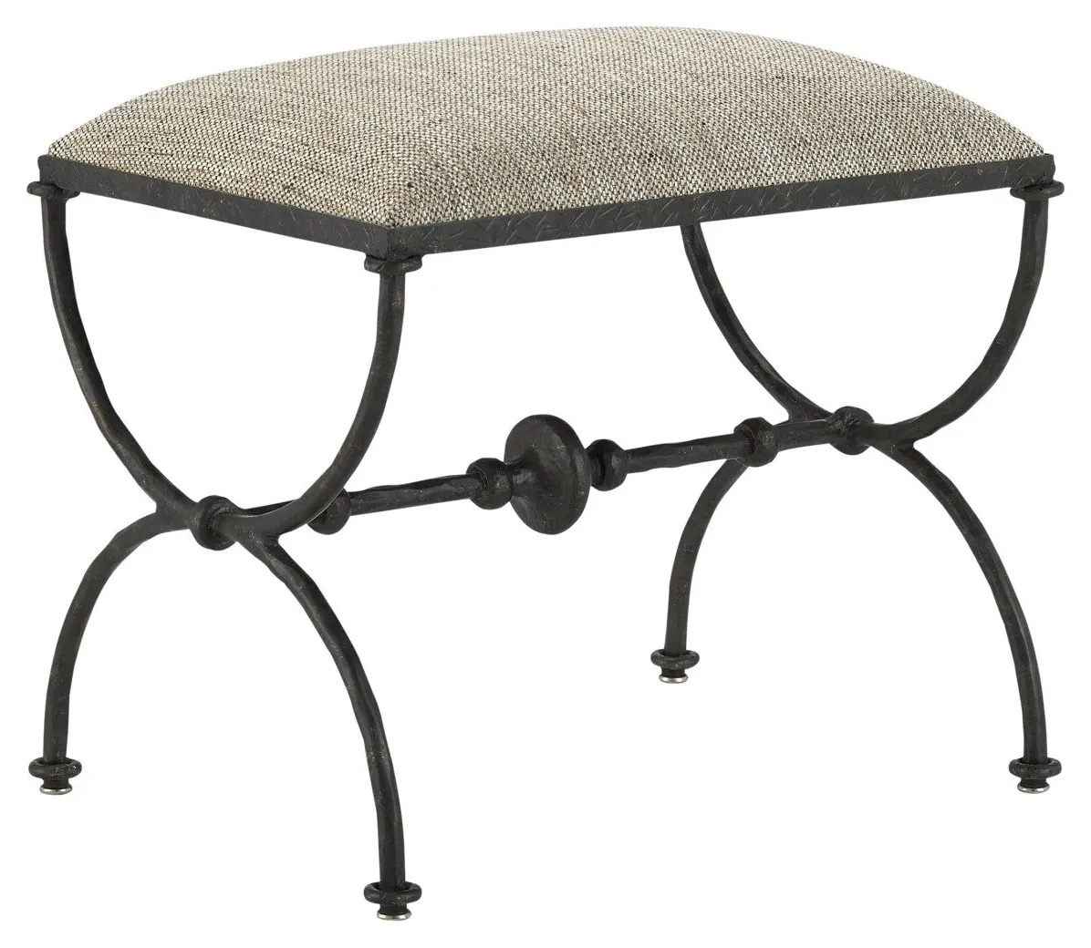 Currey and Company 7000-0992 Agora Bronze Ottoman Calcutta Peppercorn Currey and Company 7000-0992 Agora Bronze Ottoman Calcutta Peppercorn