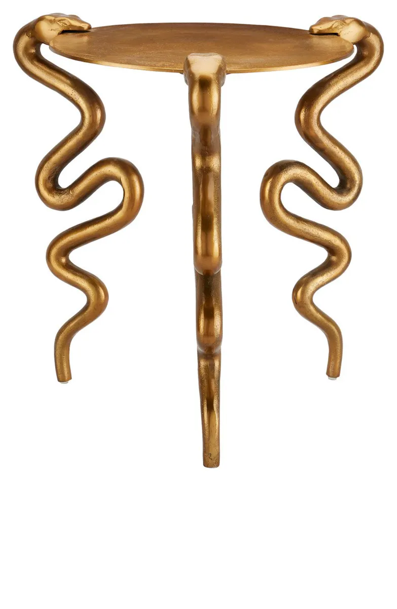 Currey and Company 4000-0140 Serpent Brass Accent Table Currey and Company 4000-0140 Serpent Brass Accent Table