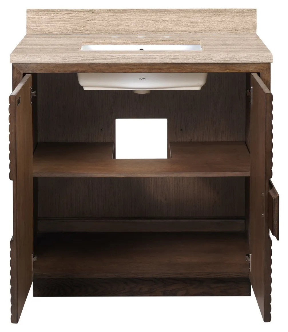 Currey and Company 3800-0011 Morombe 36 inch Cocoa Vanity with Rectangular Undermount Sink Currey and Company 3800-0011 Morombe 36 inch Cocoa Vanity with Rectangular Undermount Sink