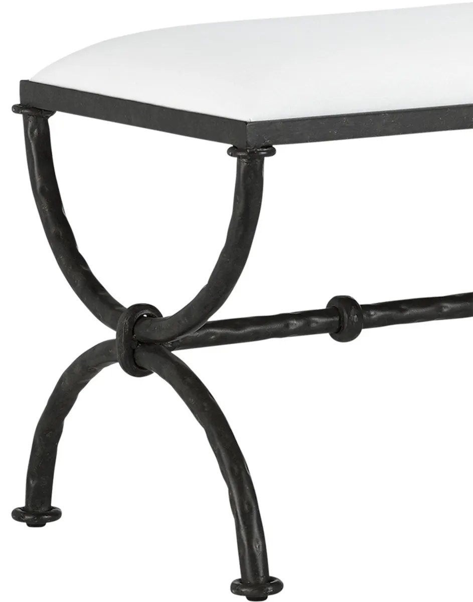 Currey and Company 7000-0801 Agora Bronze Bench Muslin Currey and Company 7000-0801 Agora Bronze Bench Muslin