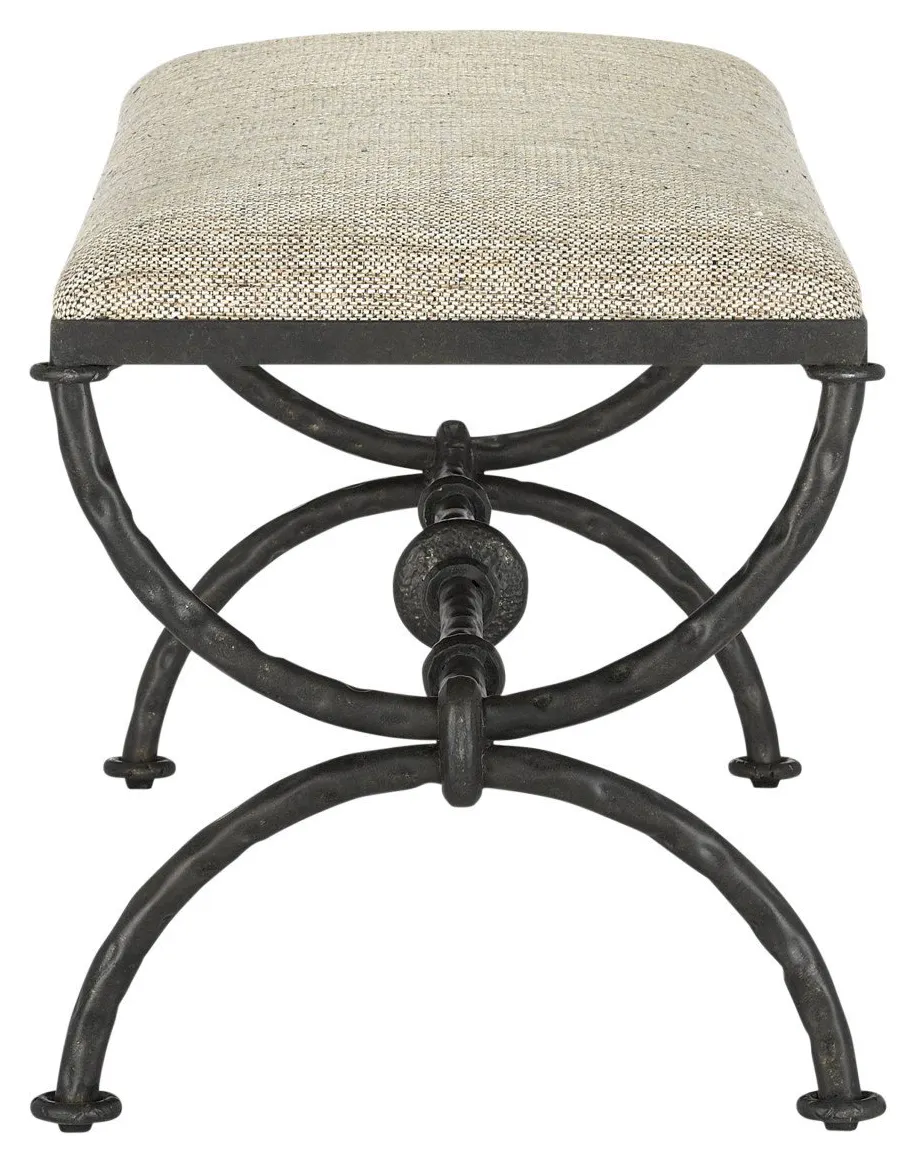 Currey and Company 7000-0802 Agora Bronze Bench Calcutta Peppercorn Currey and Company 7000-0802 Agora Bronze Bench Calcutta Peppercorn