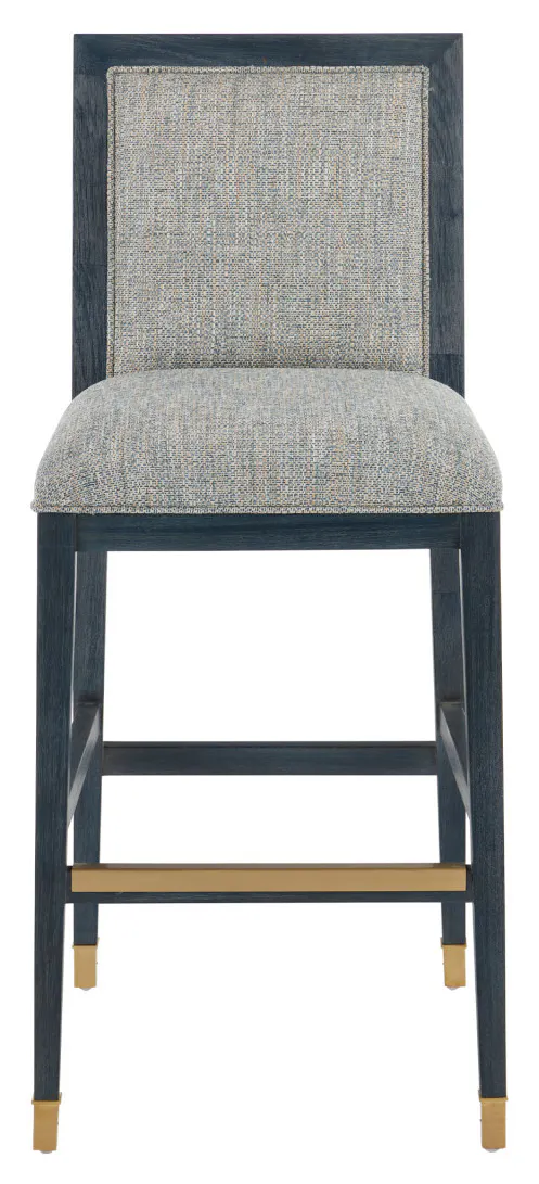 Currey and Company 7000-0922 Santos Vintage Navy Bar Stool Barrett Dusk Currey and Company 7000-0922 Santos Vintage Navy Bar Stool Barrett Dusk