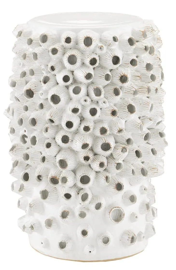 Currey and Company 2000-0033 Barnacle White Accent Table
