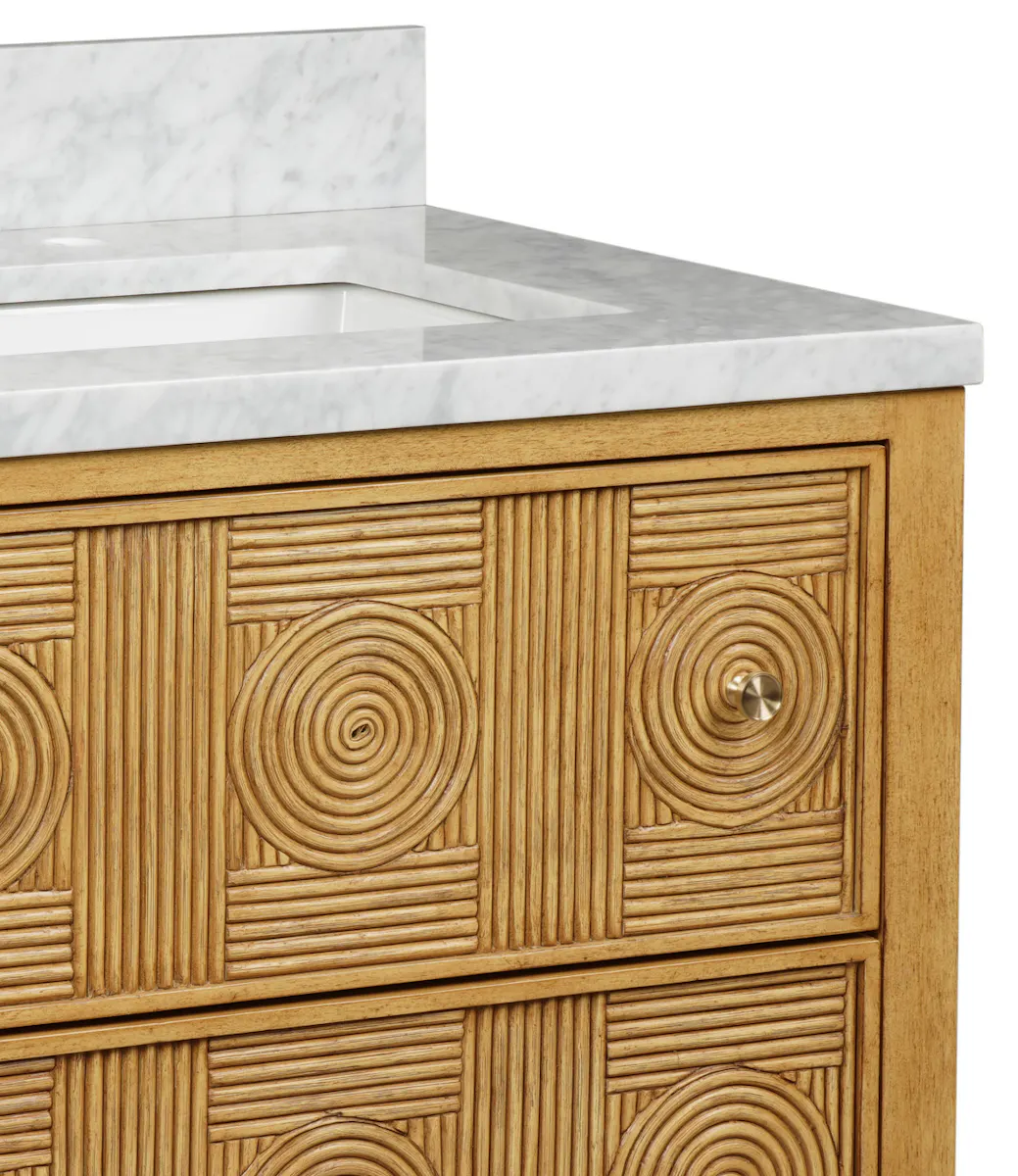 Currey and Company 3800-0010 Santos 28 inch Sea Sand Vanity with Rectangular Undermount Sink Currey and Company 3800-0010 Santos 28 inch Sea Sand Vanity with Rectangular Undermount Sink