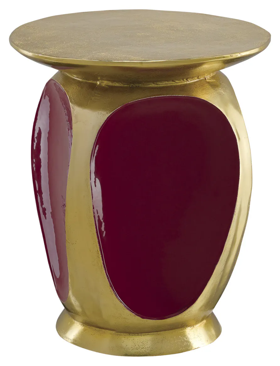 Currey and Company 4000-0057 Malmo Red & Gold Accent Table Currey and Company 4000-0057 Malmo Red & Gold Accent Table
