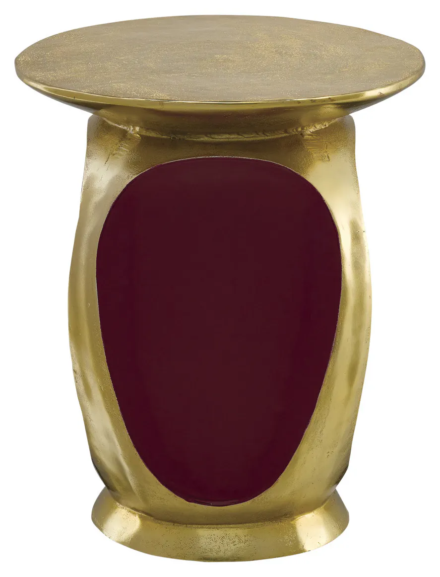 Currey and Company 4000-0057 Malmo Red & Gold Accent Table Currey and Company 4000-0057 Malmo Red & Gold Accent Table