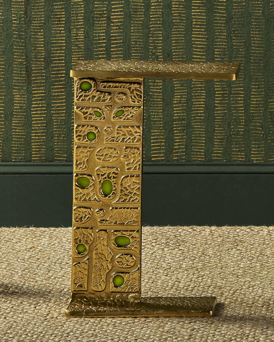 Currey and Company 4000-0197 Beau Monde Gold & Green C Table Currey and Company 4000-0197 Beau Monde Gold & Green C Table