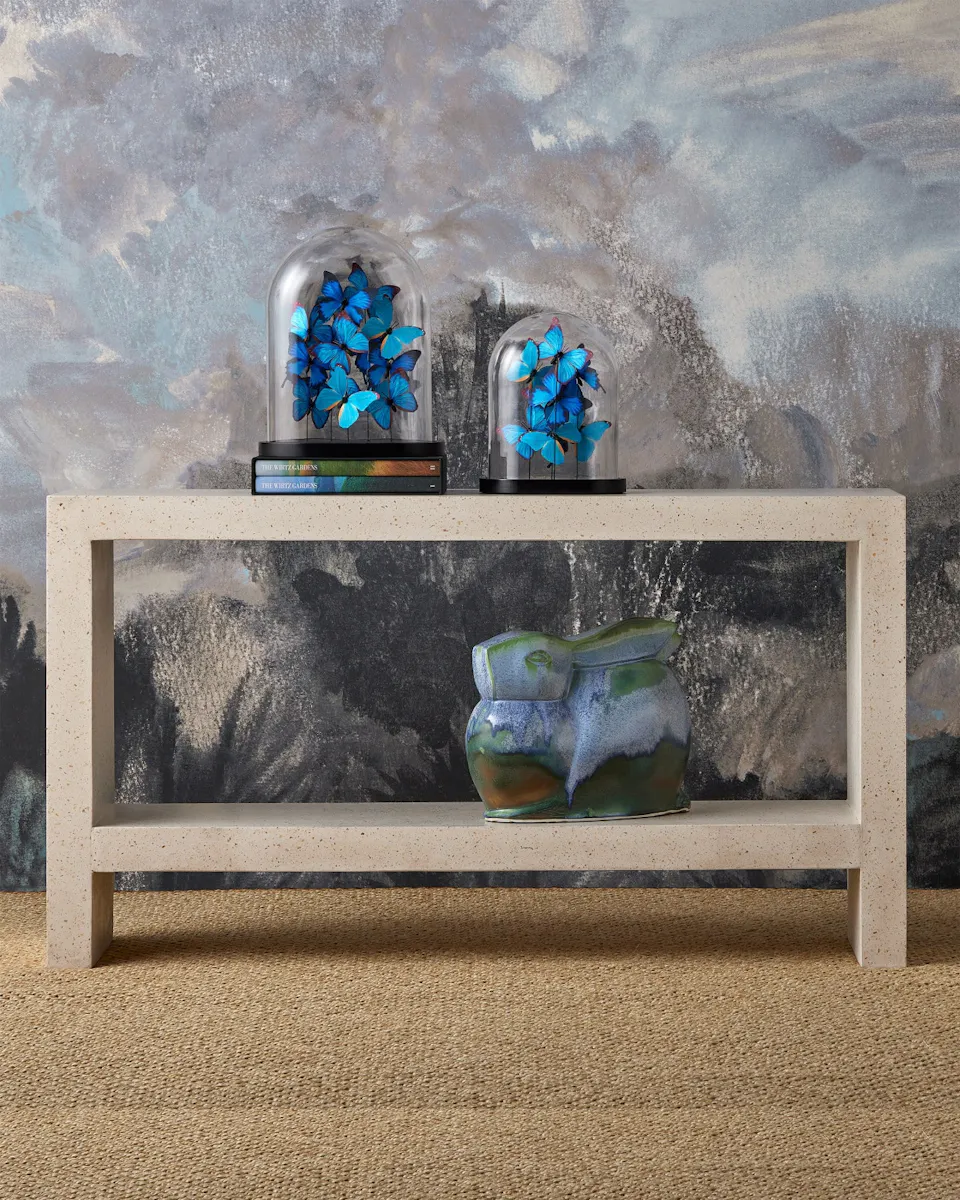 Currey and Company 2000-0039 Carson Ivory Terrazzo Console Table Currey and Company 2000-0039 Carson Ivory Terrazzo Console Table