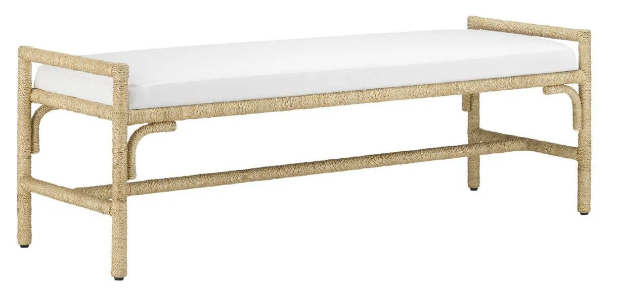 Currey and Company 7000-1171 Olisa Natural Bench Muslin
