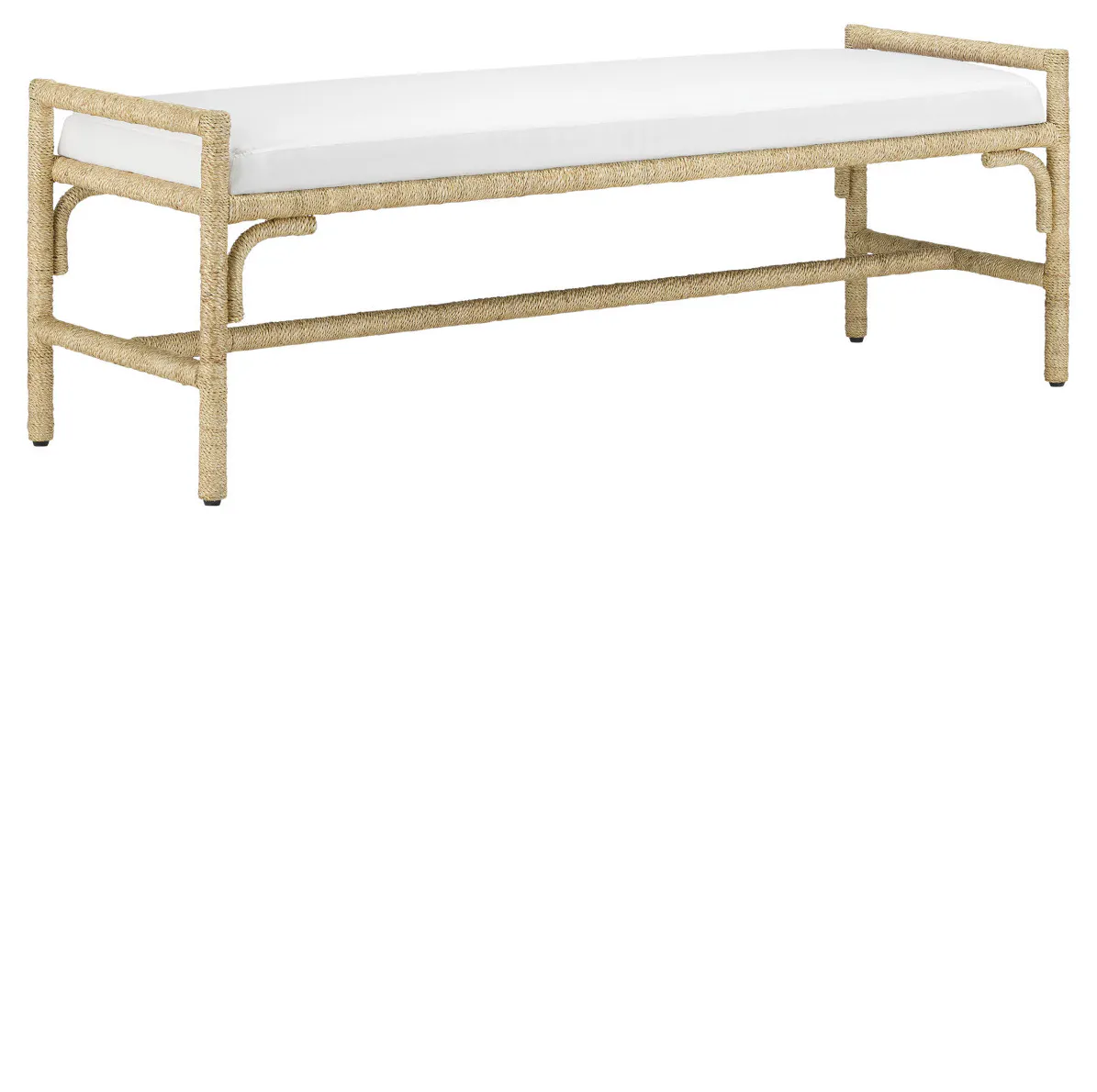 Currey and Company 7000-1171 Olisa Natural Bench Muslin Currey and Company 7000-1171 Olisa Natural Bench Muslin