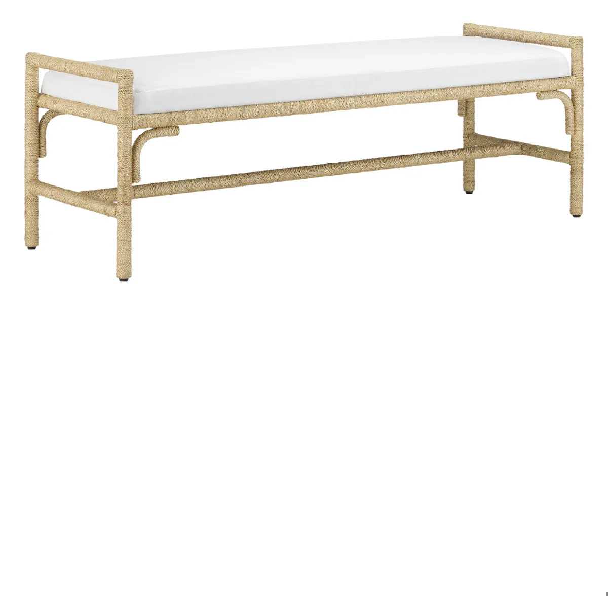 Currey and Company 7000-1171 Olisa Natural Bench Muslin Currey and Company 7000-1171 Olisa Natural Bench Muslin