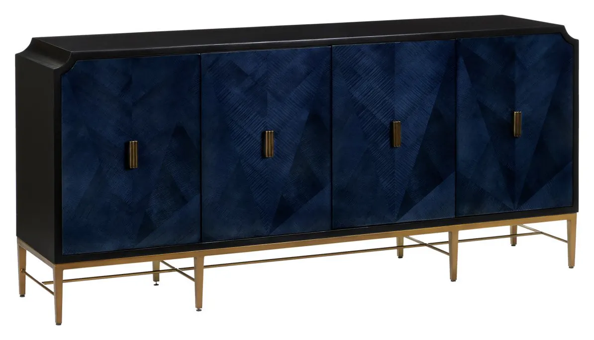 Currey and Company 3000-0247 Kallista Blue Credenza Currey and Company 3000-0247 Kallista Blue Credenza
