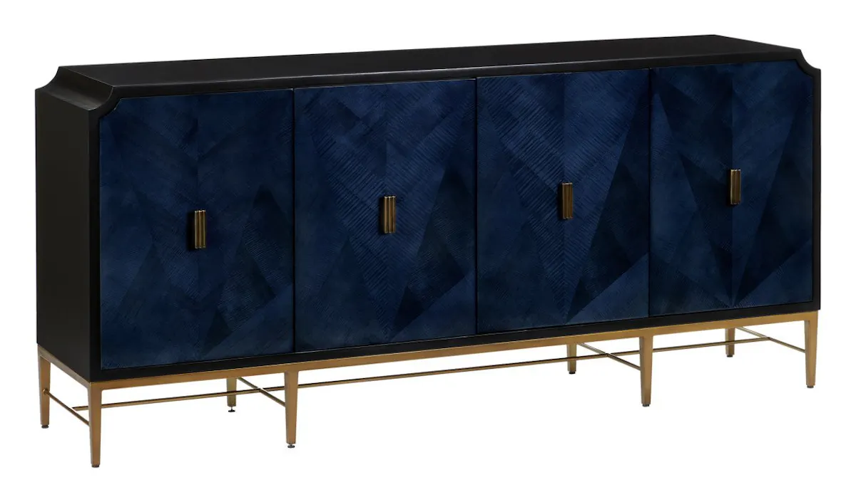 Currey and Company 3000-0247 Kallista Blue Credenza Currey and Company 3000-0247 Kallista Blue Credenza