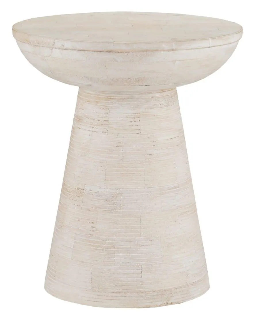 Currey and Company 3000-0236 Gati Whitewash Accent Table