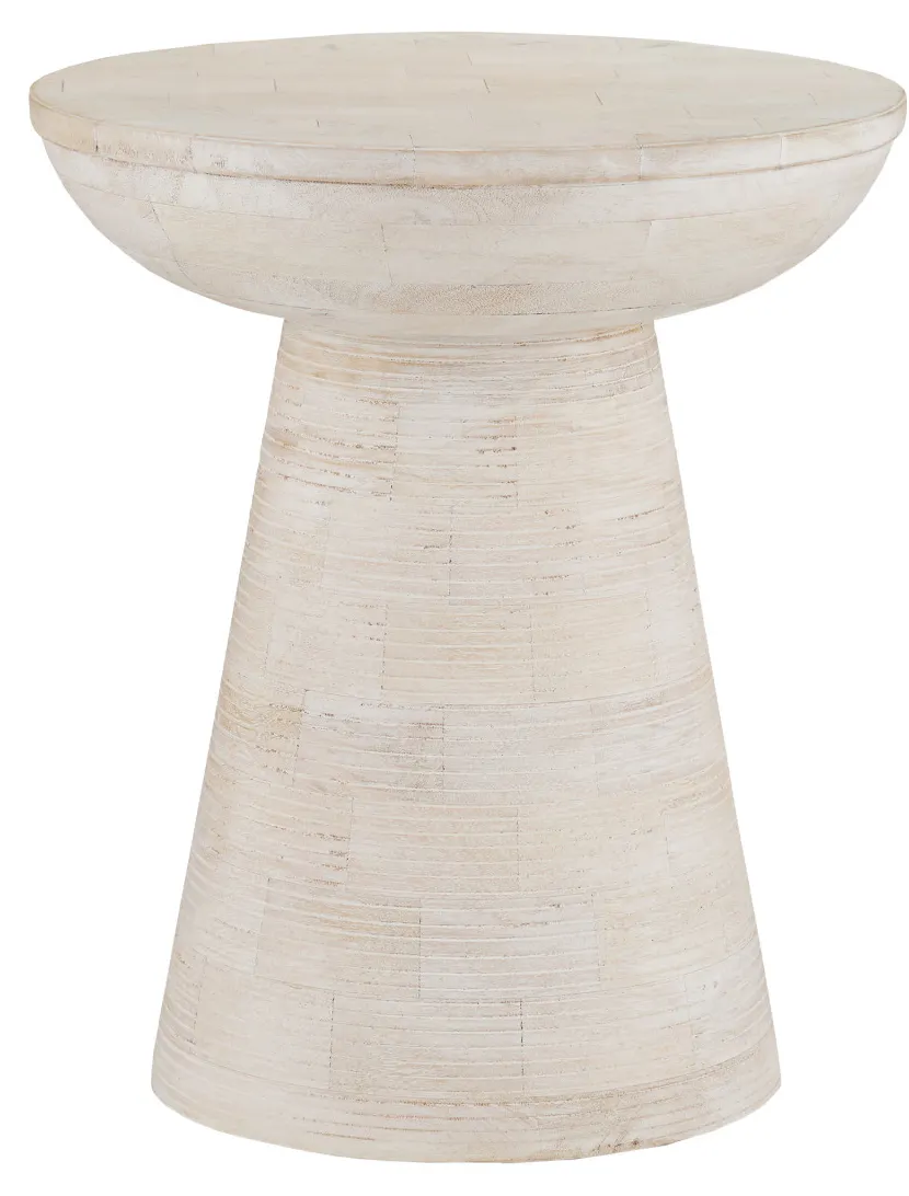 Currey and Company 3000-0236 Gati Whitewash Accent Table Currey and Company 3000-0236 Gati Whitewash Accent Table