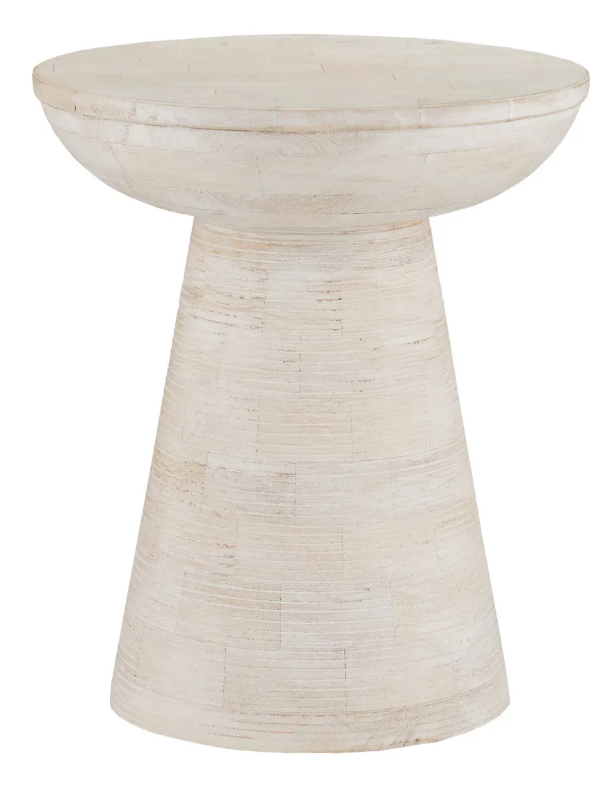 Currey and Company 3000-0236 Gati Whitewash Accent Table Currey and Company 3000-0236 Gati Whitewash Accent Table
