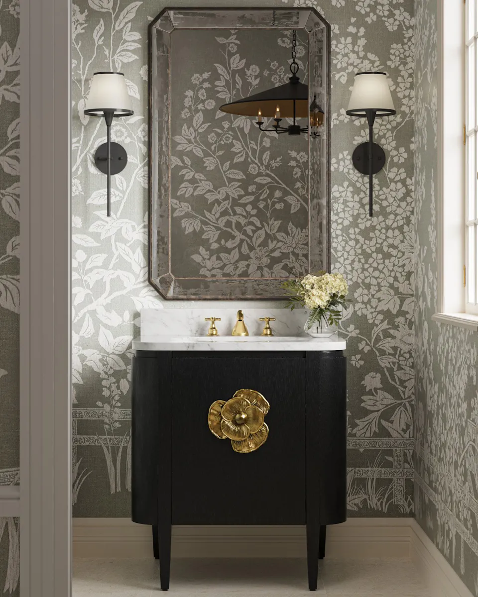 Currey and Company 3800-0003 Briallen 30 inch Black Vanity with Oval Undermount Sink Currey and Company 3800-0003 Briallen 30 inch Black Vanity with Oval Undermount Sink