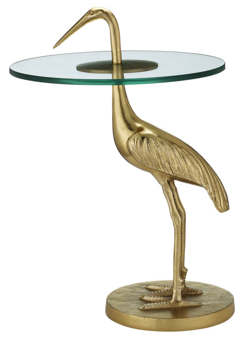Currey and Company 4000-0194 Crane Brass Accent Table Currey and Company 4000-0194 Crane Brass Accent Table