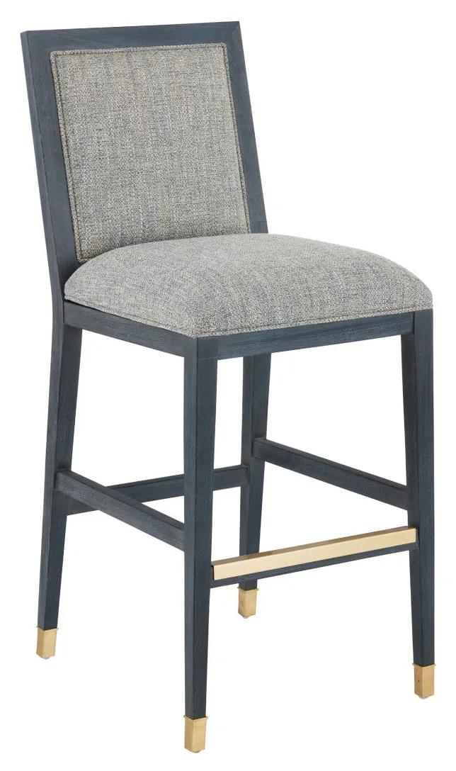 Currey and Company 7000-0922 Santos Vintage Navy Bar Stool Barrett Dusk Currey and Company 7000-0922 Santos Vintage Navy Bar Stool Barrett Dusk