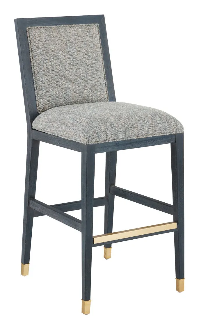 Currey and Company 7000-0922 Santos Vintage Navy Bar Stool Barrett Dusk Currey and Company 7000-0922 Santos Vintage Navy Bar Stool Barrett Dusk