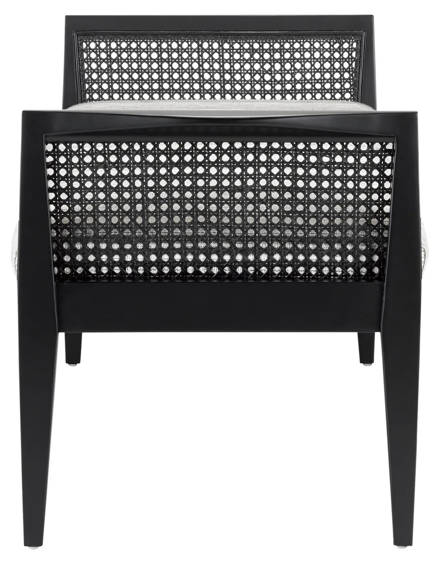 Currey and Company 7000-0362 Teagan Black Bench Attel Ivory Currey and Company 7000-0362 Teagan Black Bench Attel Ivory