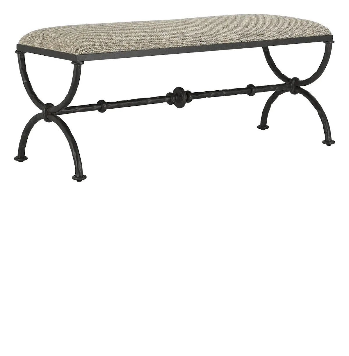 Currey and Company 7000-0802 Agora Bronze Bench Calcutta Peppercorn Currey and Company 7000-0802 Agora Bronze Bench Calcutta Peppercorn