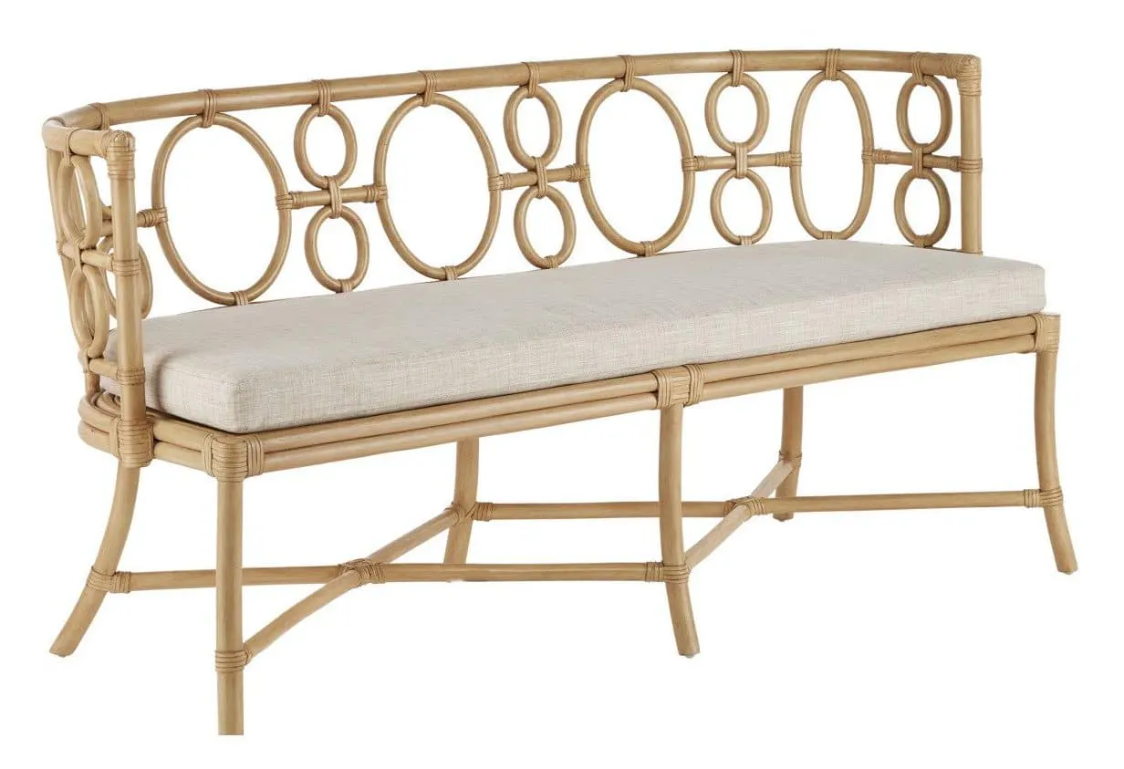 Currey and Company 7000-0592 Tegal Natural Bench Finn Natural