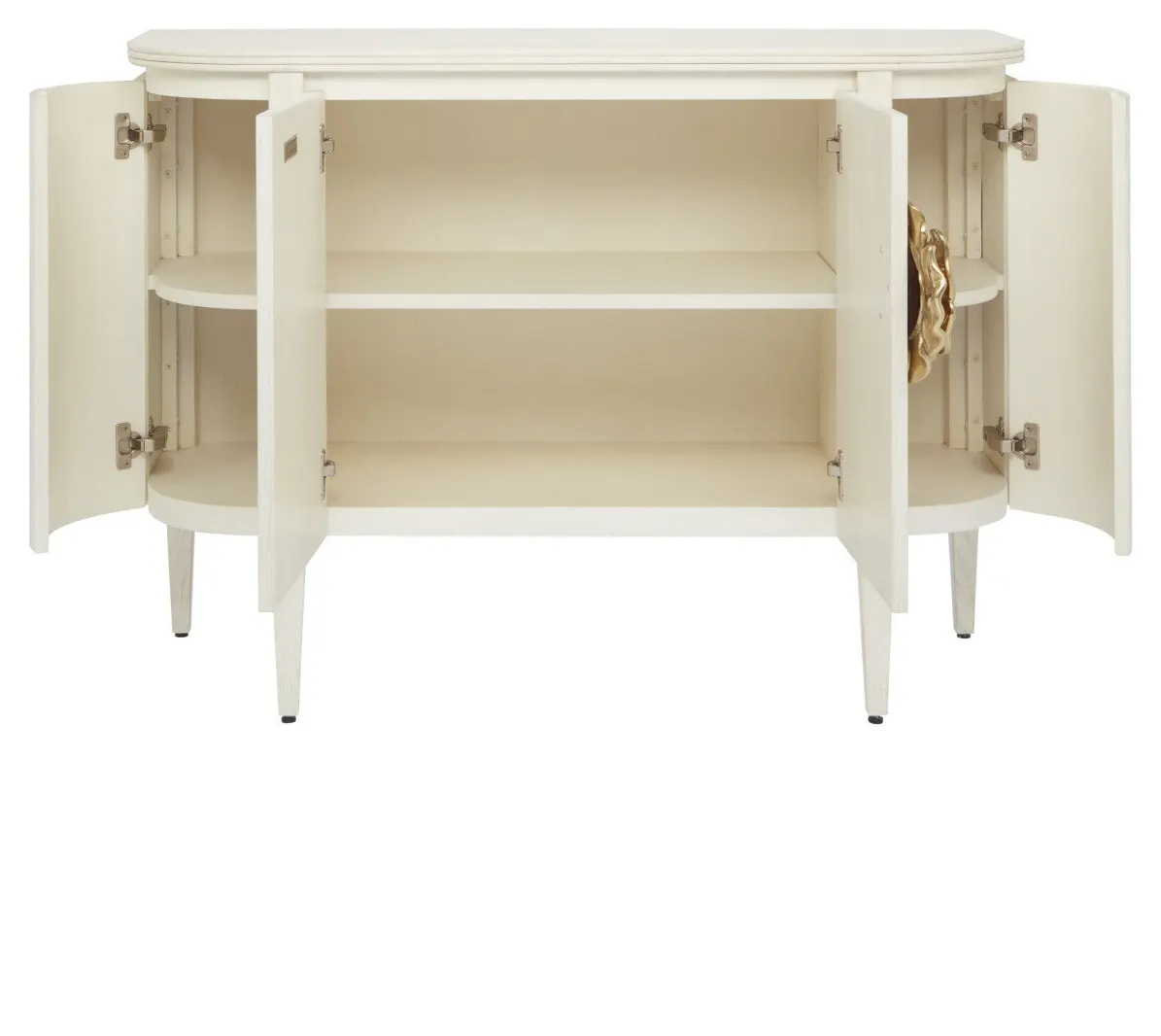 Currey and Company 3000-0201 Briallen White Demi-Lune Cabinet Currey and Company 3000-0201 Briallen White Demi-Lune Cabinet
