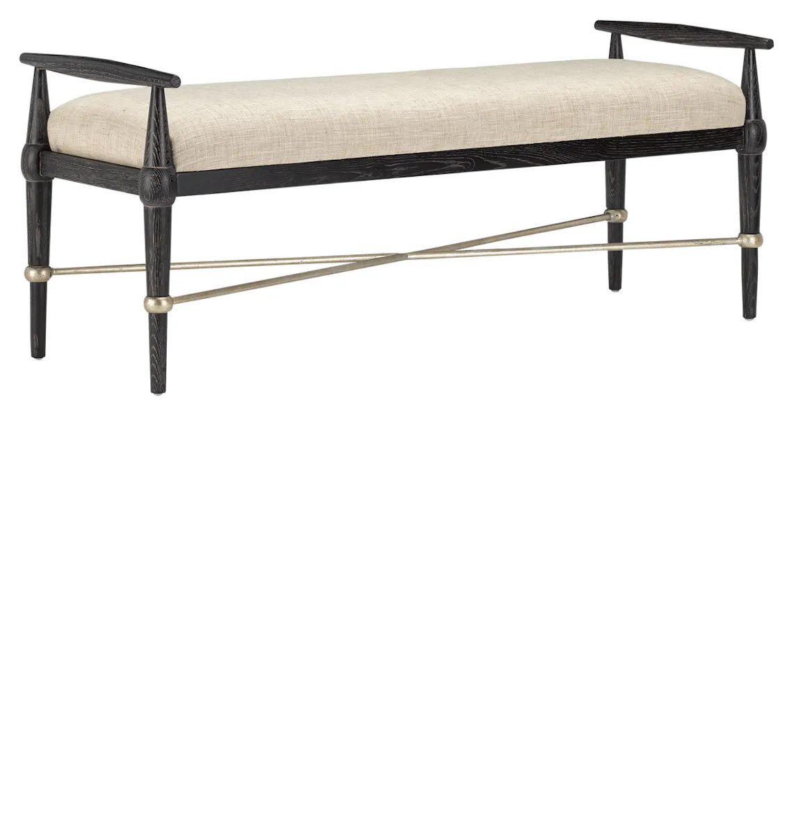Currey and Company 7000-0052 Perrin Black Bench Finn Natural Currey and Company 7000-0052 Perrin Black Bench Finn Natural