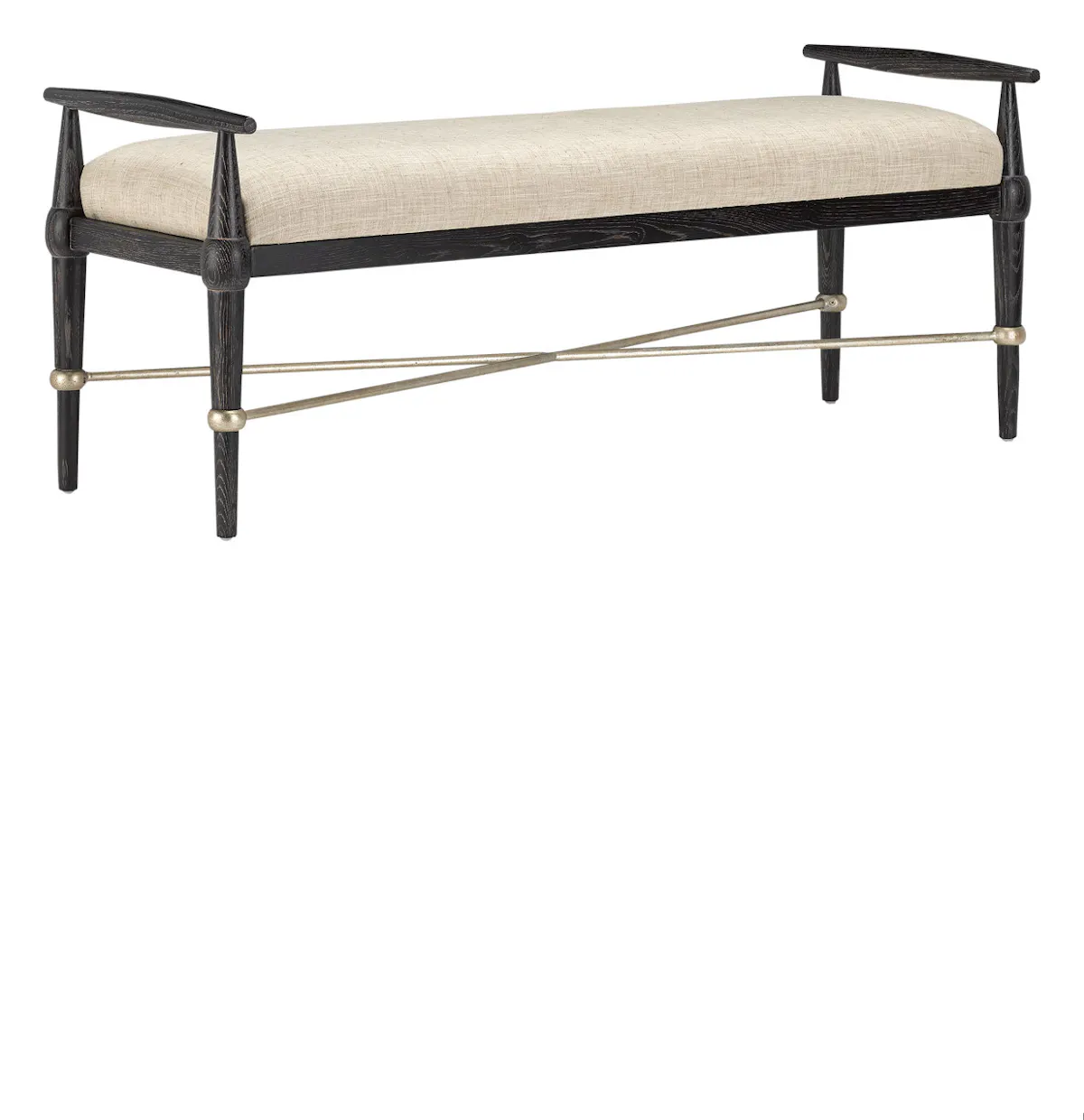 Currey and Company 7000-0052 Perrin Black Bench Finn Natural Currey and Company 7000-0052 Perrin Black Bench Finn Natural