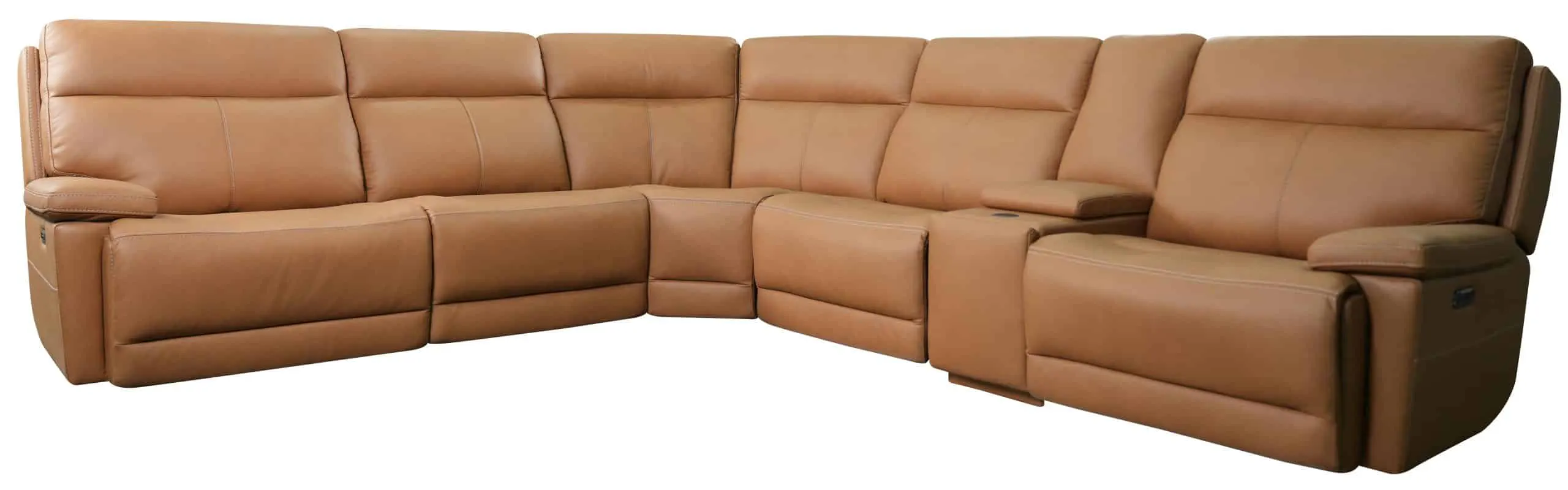 Bassett Club Level 3733 Fletcher Power Motion Sectional Antelope Leather