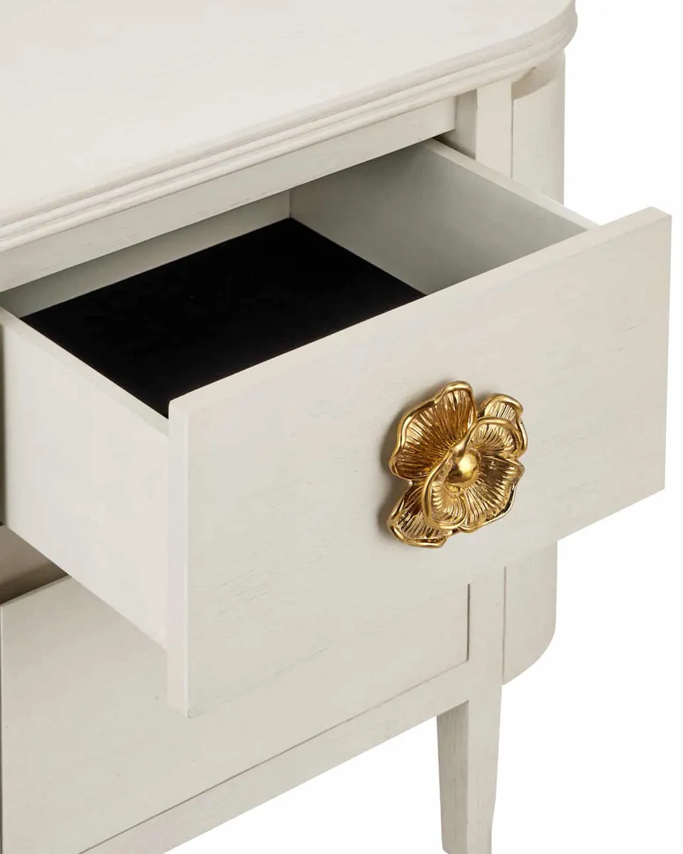 Currey and Company 3000-0279 Briallen White Nightstand Currey and Company 3000-0279 Briallen White Nightstand