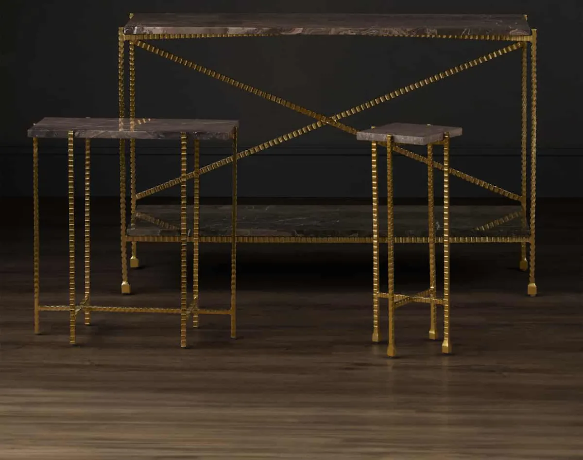 Currey and Company 4000-0171 Flying Marble Gold Drinks Table Currey and Company 4000-0171 Flying Marble Gold Drinks Table