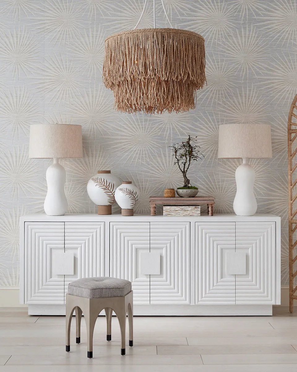 Currey and Company 3000-0152 Morombe White Credenza Currey and Company 3000-0152 Morombe White Credenza